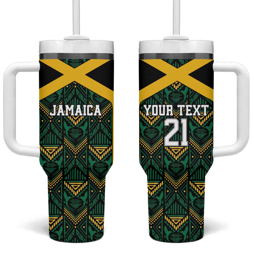 Afro-Jamaicans Football Custom Tumbler With Handle Black Ethnic Motifs
