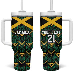 Afro-Jamaicans Football Custom Tumbler With Handle Black Ethnic Motifs