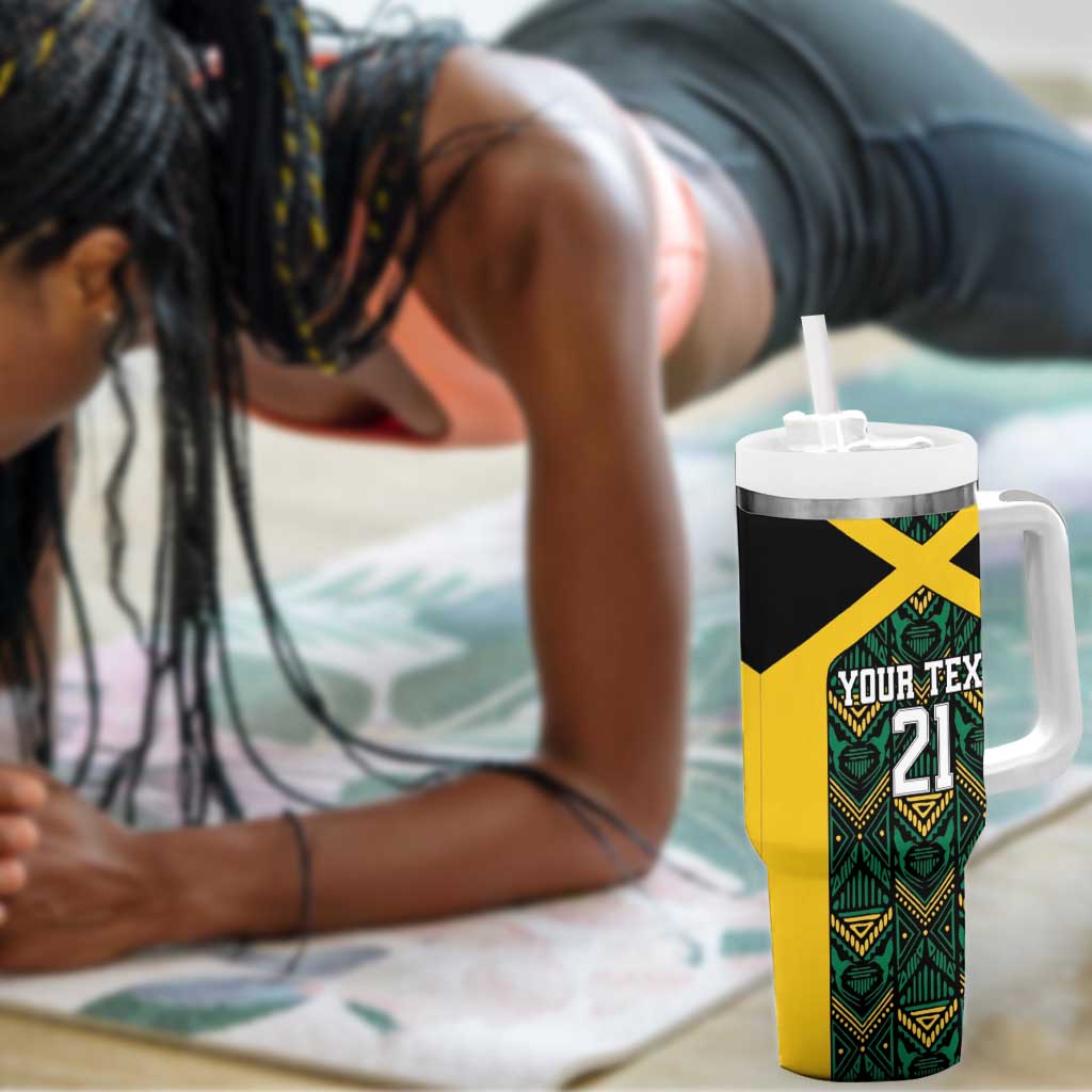 Afro-Jamaicans Football Custom Tumbler With Handle Black Ethnic Motifs