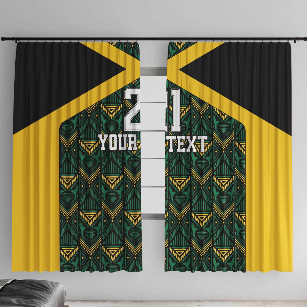 Afro-Jamaicans Football Custom Window Curtain Black Ethnic Motifs