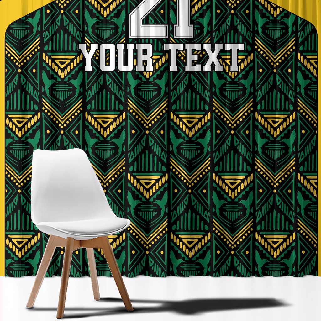 Afro-Jamaicans Football Custom Window Curtain Black Ethnic Motifs