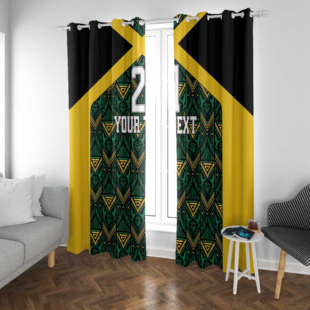 Afro-Jamaicans Football Custom Window Curtain Black Ethnic Motifs
