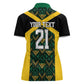 Afro-Jamaicans Football Custom Women Polo Shirt Black Ethnic Motifs