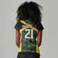 Afro-Jamaicans Football Custom Women V-Neck T-Shirt Black Ethnic Motifs