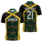 Afro-Jamaicans Football Custom Zipper Polo Shirt Black Ethnic Motifs
