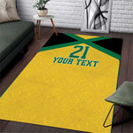 Afro-Jamaicans Football Custom Area Rug Gold Ethnic Motifs