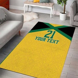Afro-Jamaicans Football Custom Area Rug Gold Ethnic Motifs