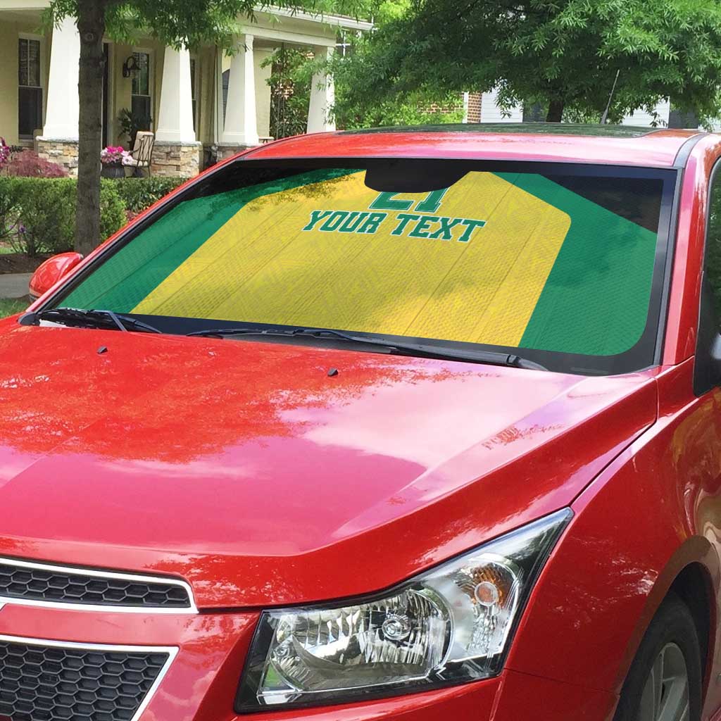 Afro-Jamaicans Football Custom Auto Sun Shade Gold Ethnic Motifs