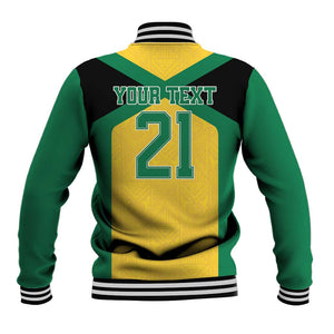 Afro-Jamaicans Football Custom Baseball Jacket Gold Ethnic Motifs