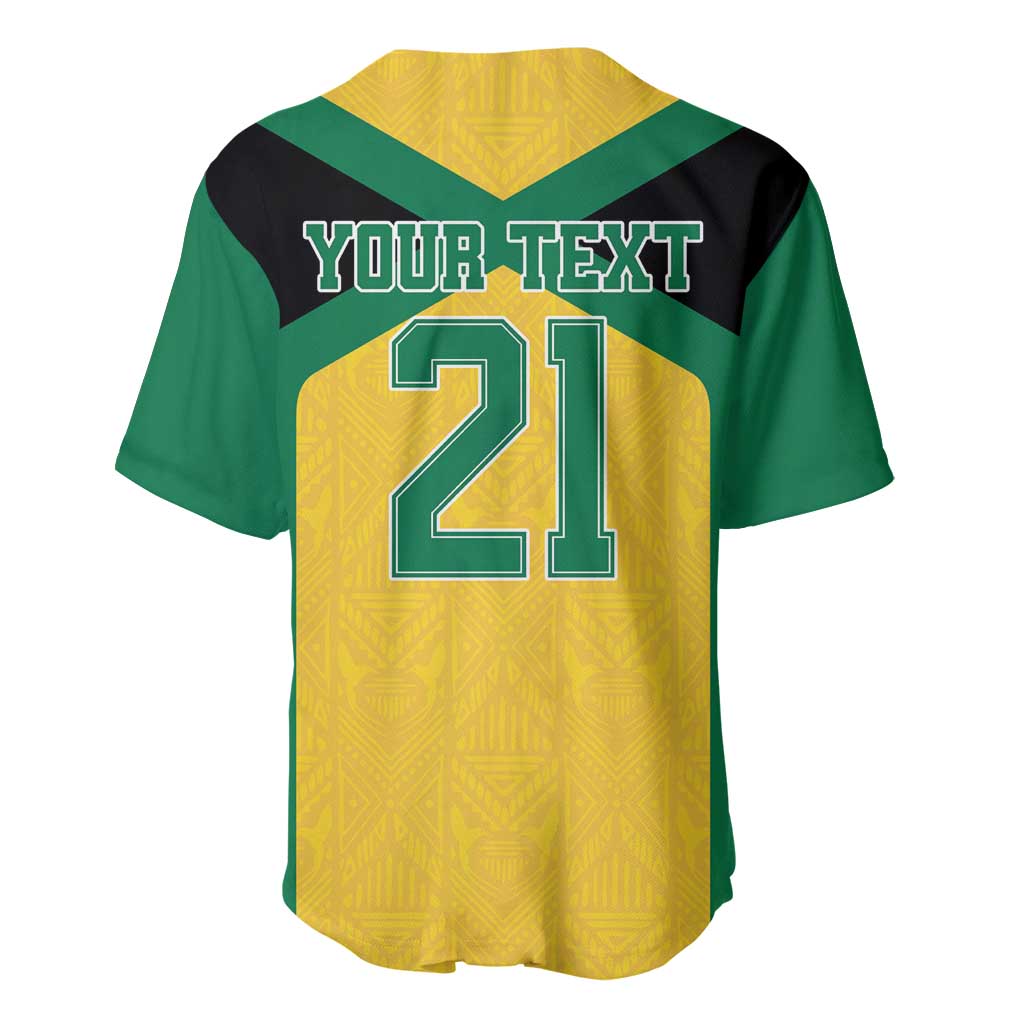Afro-Jamaicans Football Custom Baseball Jersey Gold Ethnic Motifs