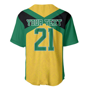 Afro-Jamaicans Football Custom Baseball Jersey Gold Ethnic Motifs