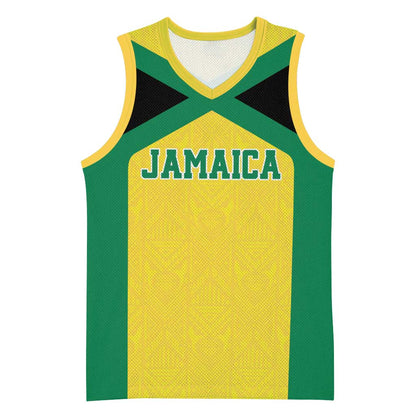 Afro-Jamaicans Football Custom Basketball Jersey Gold Ethnic Motifs - African Pride