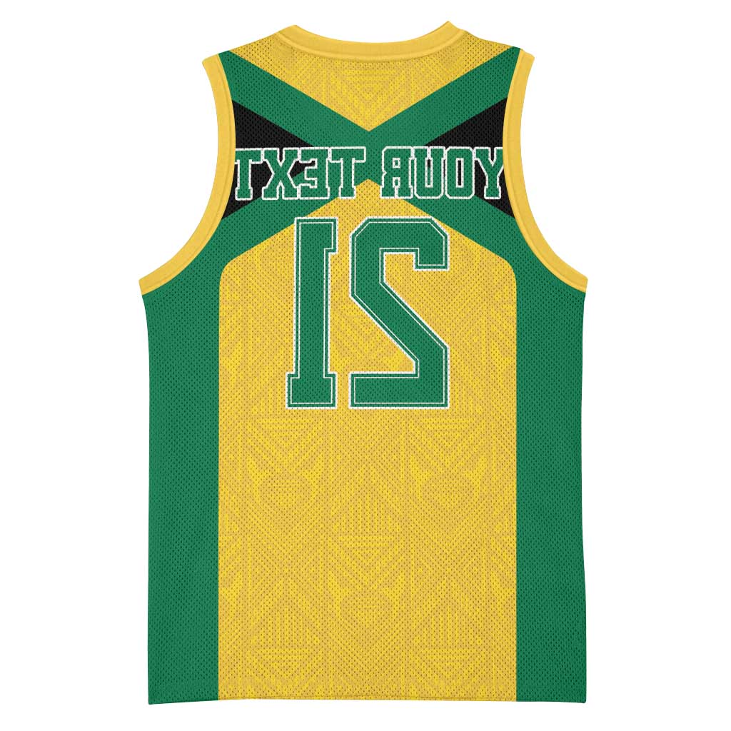 Afro-Jamaicans Football Custom Basketball Jersey Gold Ethnic Motifs - African Pride
