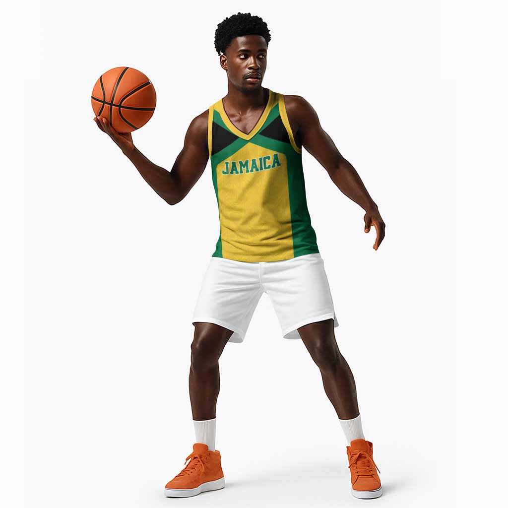 Afro-Jamaicans Football Custom Basketball Jersey Gold Ethnic Motifs - African Pride