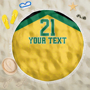 Afro-Jamaicans Football Custom Beach Blanket Gold Ethnic Motifs