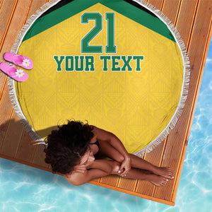 Afro-Jamaicans Football Custom Beach Blanket Gold Ethnic Motifs