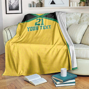 Afro-Jamaicans Football Custom Blanket Gold Ethnic Motifs