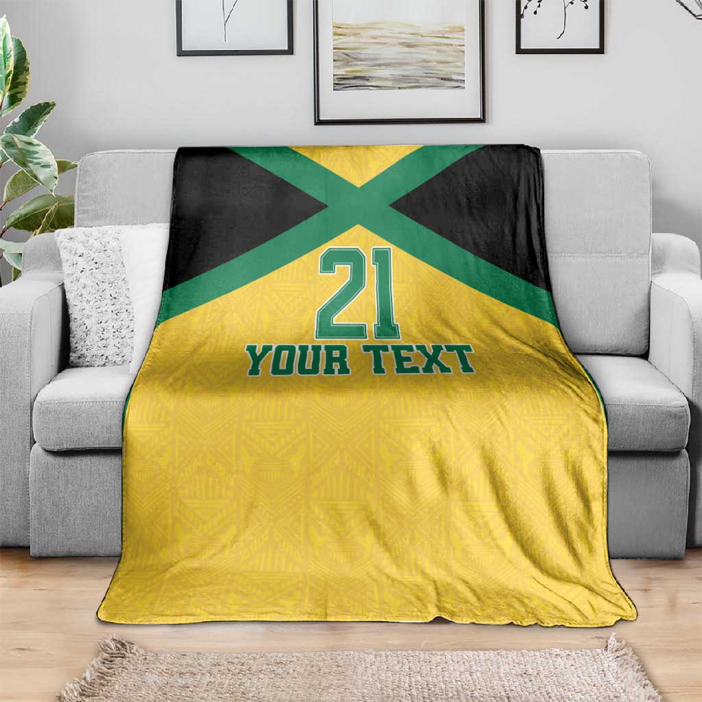 Afro-Jamaicans Football Custom Blanket Gold Ethnic Motifs