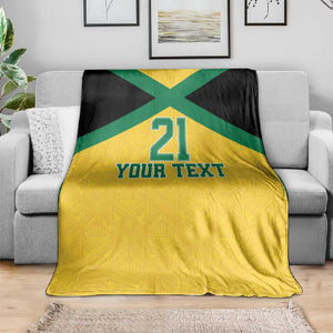 Afro-Jamaicans Football Custom Blanket Gold Ethnic Motifs