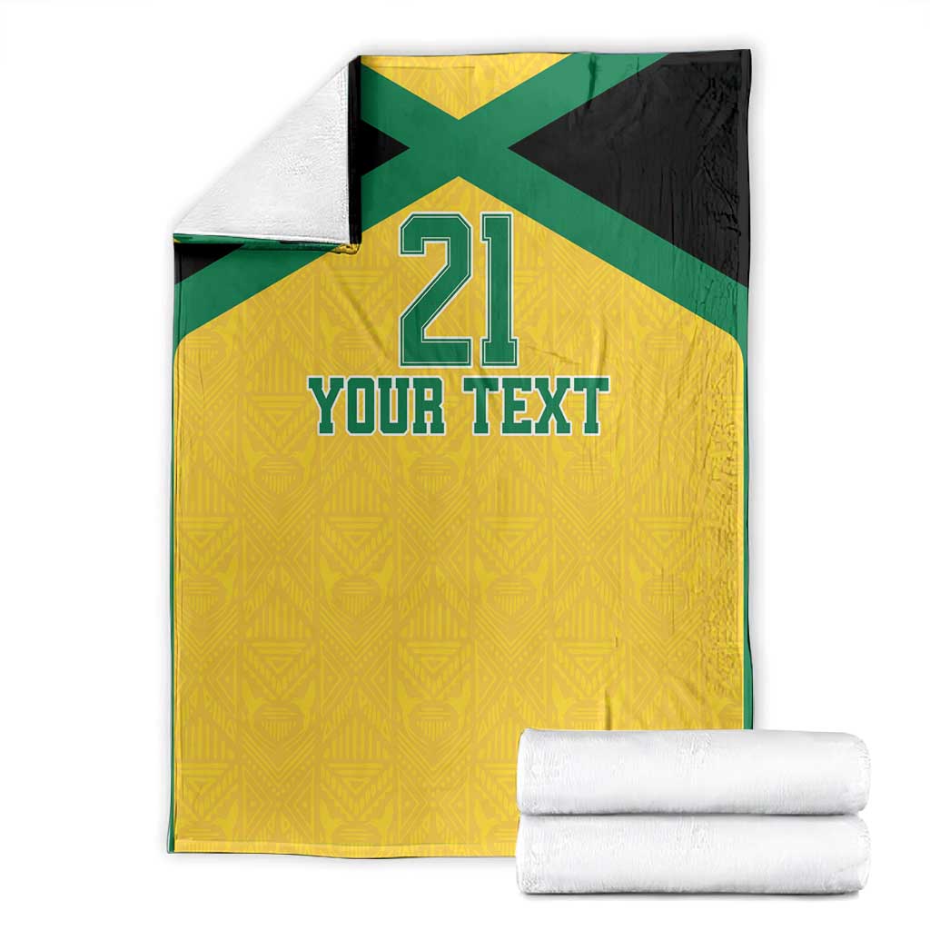 Afro-Jamaicans Football Custom Blanket Gold Ethnic Motifs