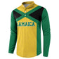 Afro-Jamaicans Football Custom Button Sweatshirt Gold Ethnic Motifs