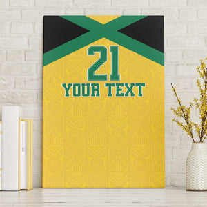 Afro-Jamaicans Football Custom Canvas Wall Art Gold Ethnic Motifs