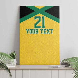 Afro-Jamaicans Football Custom Canvas Wall Art Gold Ethnic Motifs