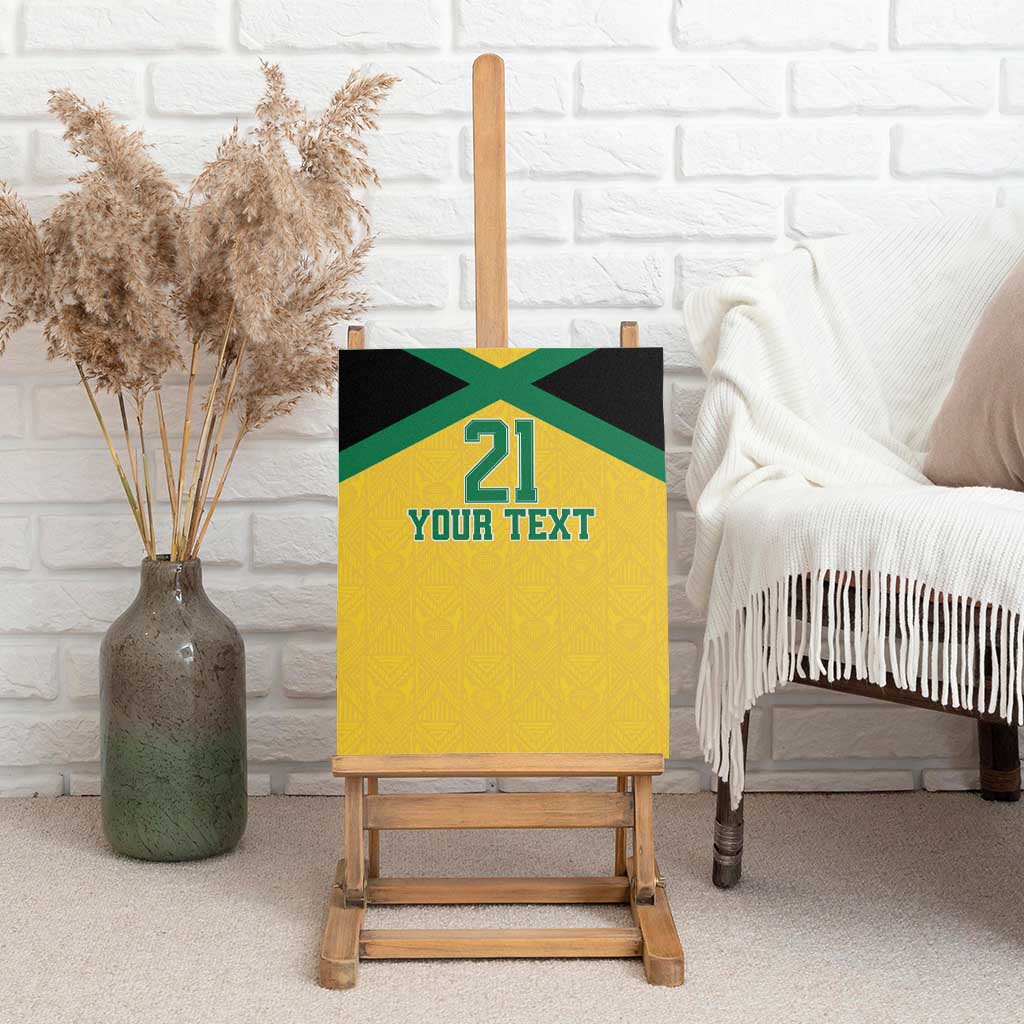 Afro-Jamaicans Football Custom Canvas Wall Art Gold Ethnic Motifs