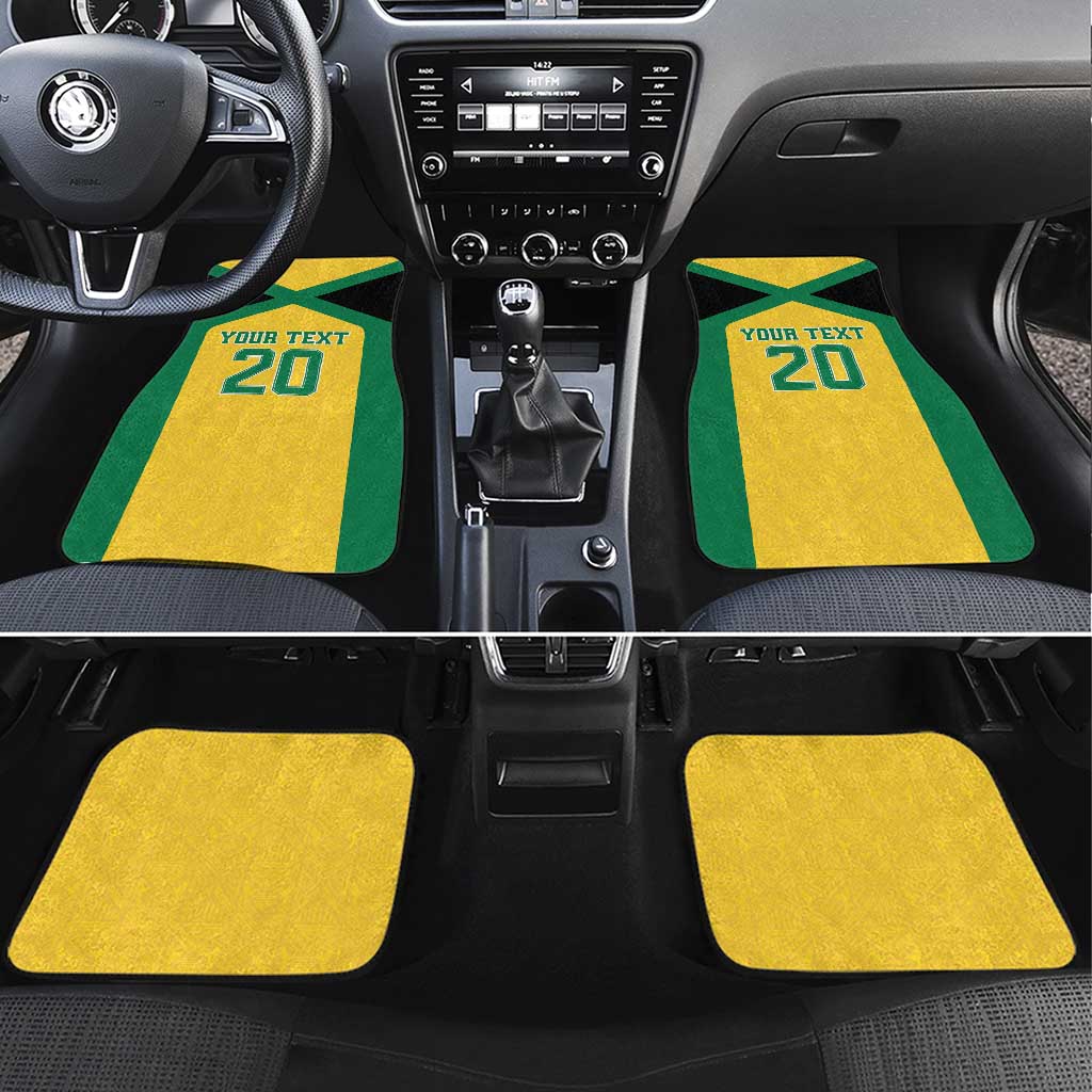 Afro-Jamaicans Football Custom Car Mats Gold Ethnic Motifs