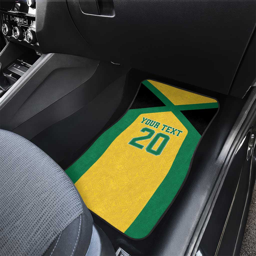 Afro-Jamaicans Football Custom Car Mats Gold Ethnic Motifs