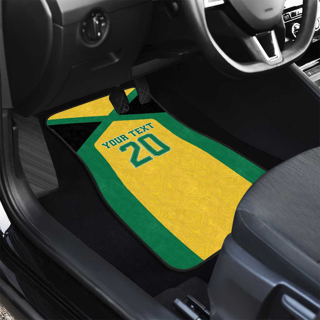 Afro-Jamaicans Football Custom Car Mats Gold Ethnic Motifs