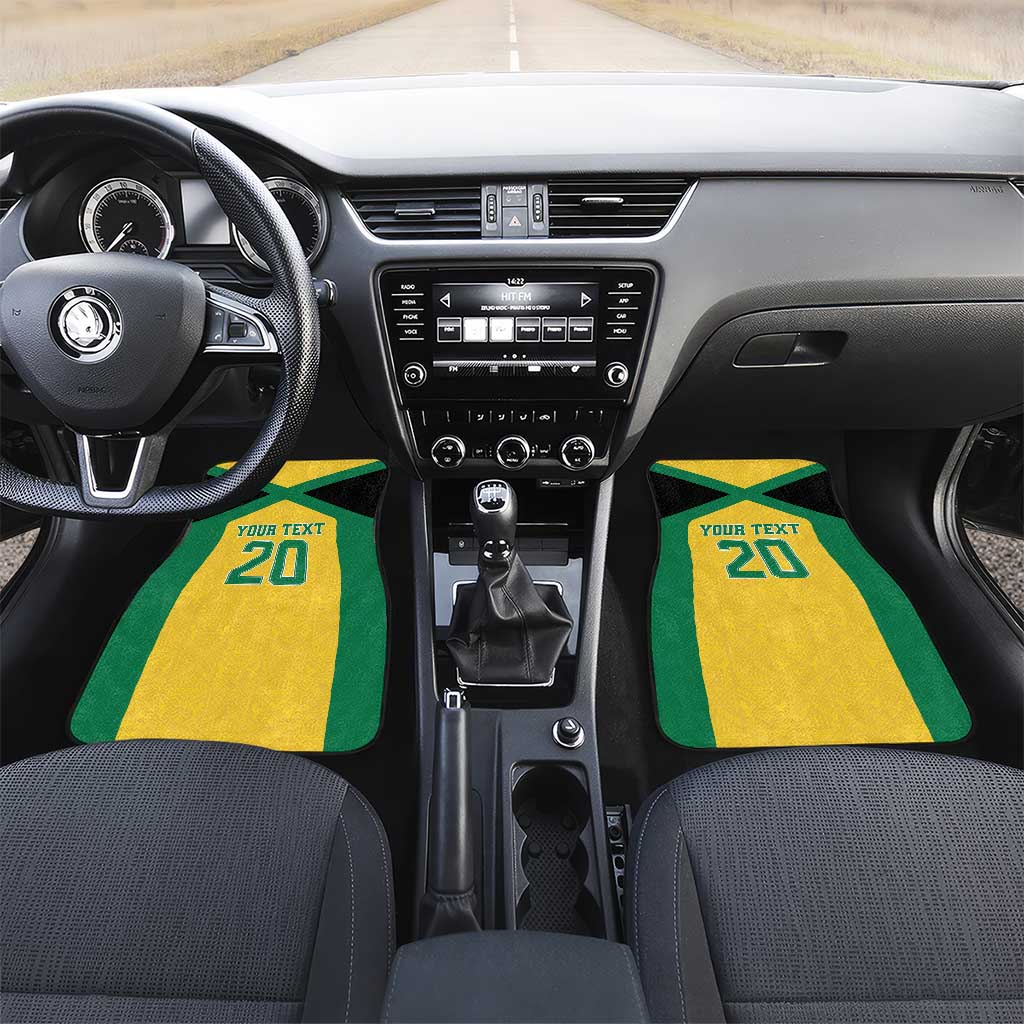 Afro-Jamaicans Football Custom Car Mats Gold Ethnic Motifs
