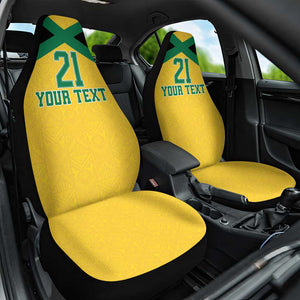 Afro-Jamaicans Football Custom Car Seat Cover Gold Ethnic Motifs