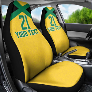 Afro-Jamaicans Football Custom Car Seat Cover Gold Ethnic Motifs