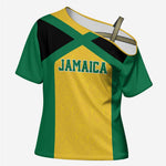 Afro-Jamaicans Football Custom Cross Shoulder Shirt Gold Ethnic Motifs