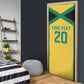 Afro-Jamaicans Football Custom Door Cover Gold Ethnic Motifs