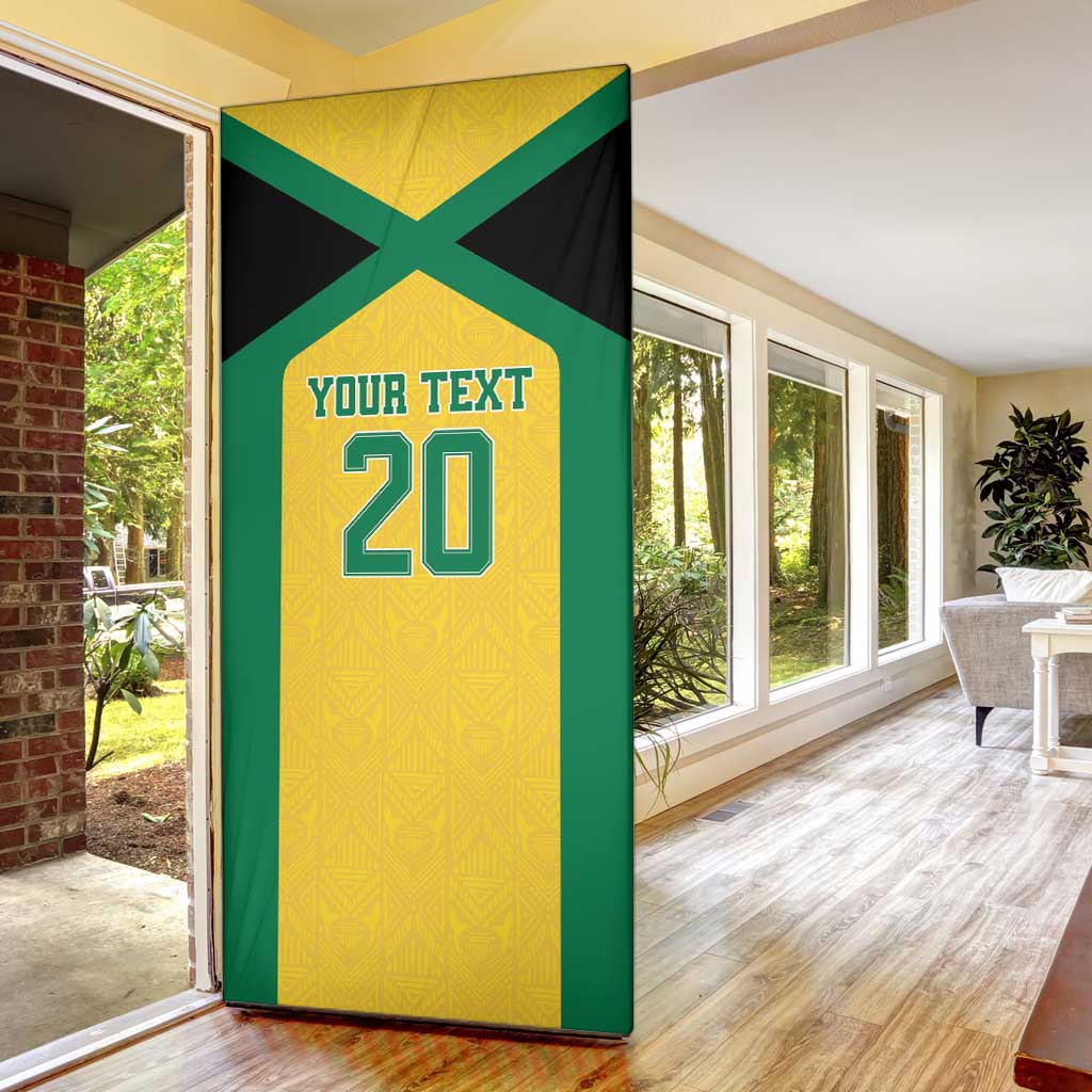 Afro-Jamaicans Football Custom Door Cover Gold Ethnic Motifs