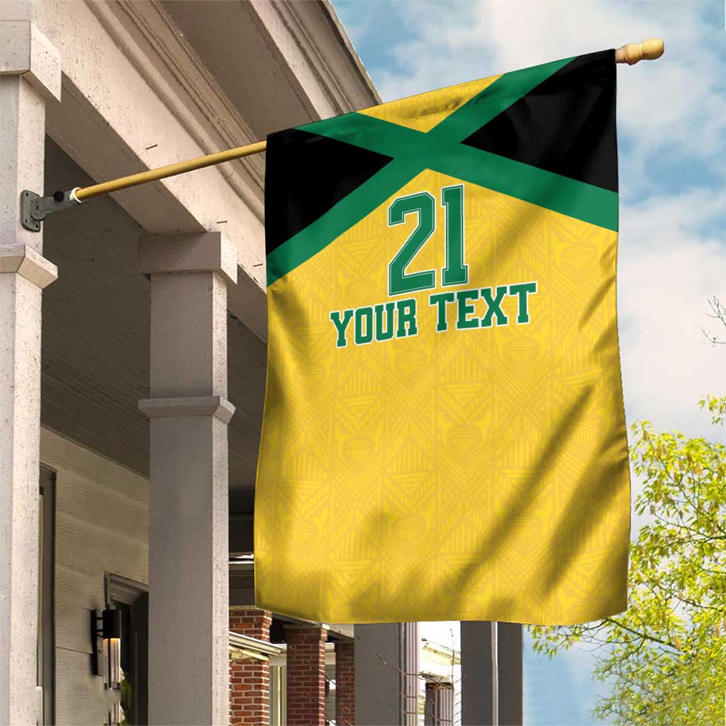 Afro-Jamaicans Football Custom Garden Flag Gold Ethnic Motifs