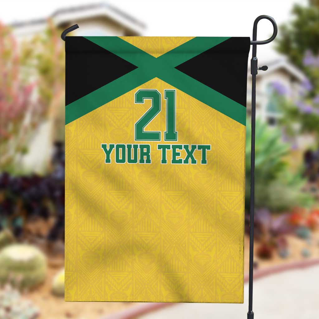 Afro-Jamaicans Football Custom Garden Flag Gold Ethnic Motifs