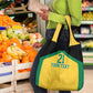 Afro-Jamaicans Football Custom Grocery Bag Gold Ethnic Motifs