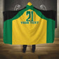 Afro-Jamaicans Football Custom Hooded Blanket Gold Ethnic Motifs