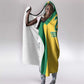 Afro-Jamaicans Football Custom Hooded Blanket Gold Ethnic Motifs