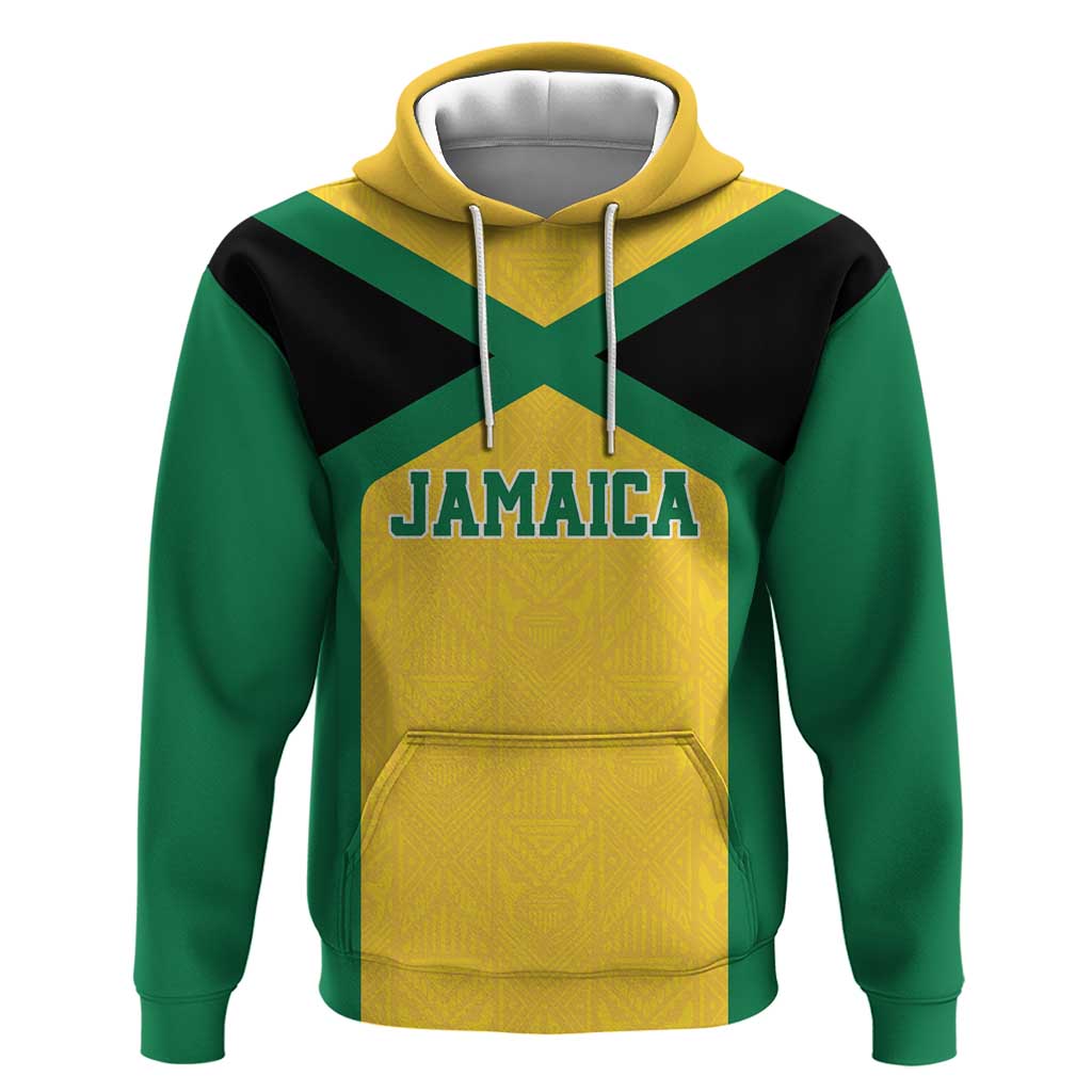 Afro-Jamaicans Football Custom Hoodie Gold Ethnic Motifs