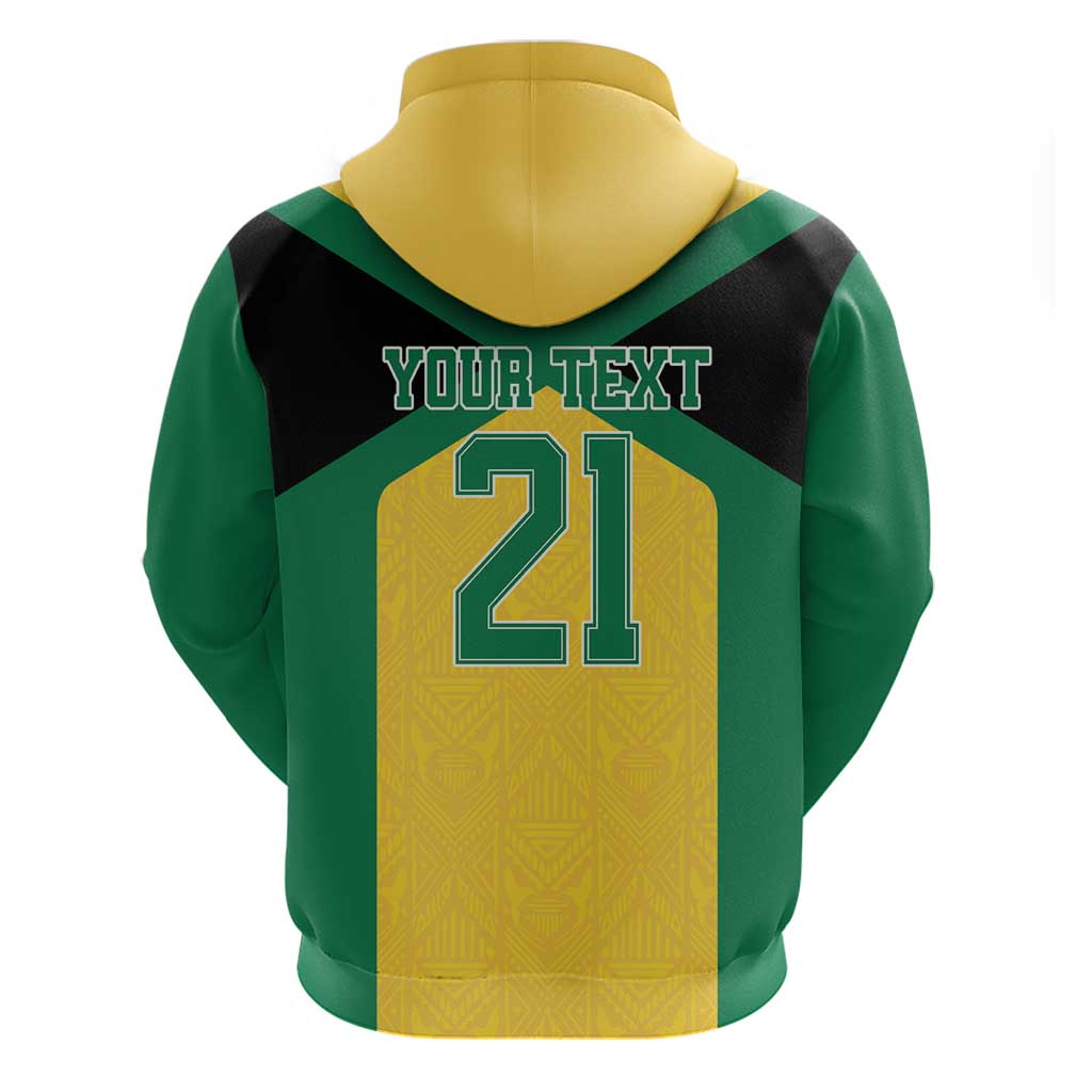 Afro-Jamaicans Football Custom Hoodie Gold Ethnic Motifs