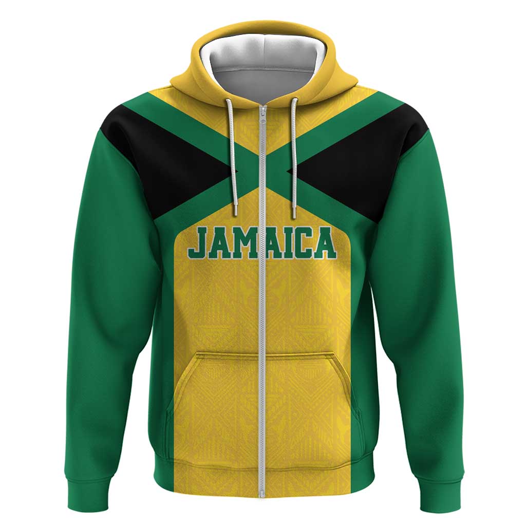 Afro-Jamaicans Football Custom Hoodie Gold Ethnic Motifs