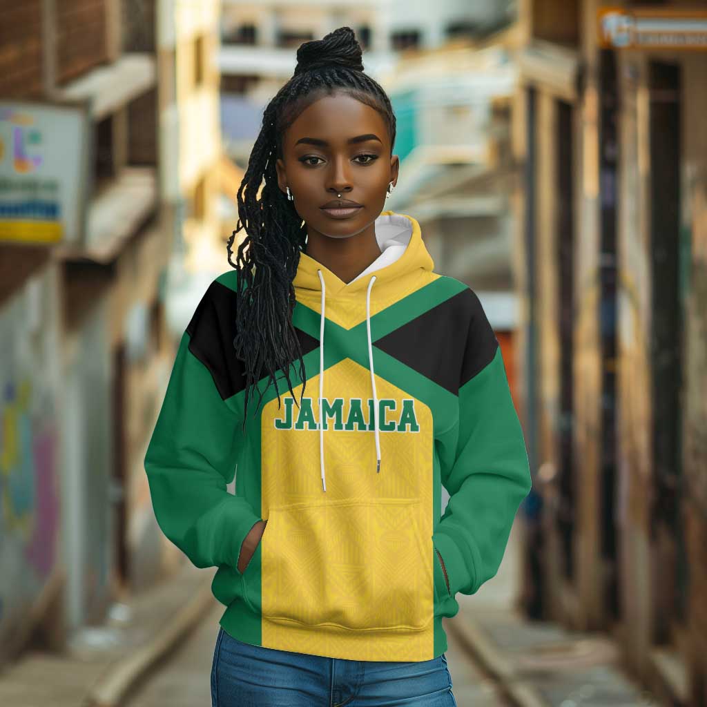 Afro-Jamaicans Football Custom Hoodie Gold Ethnic Motifs