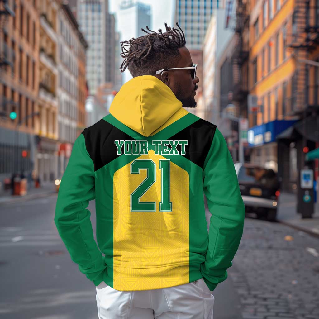 Afro-Jamaicans Football Custom Hoodie Gold Ethnic Motifs