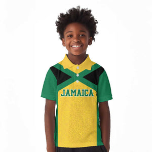 Afro-Jamaicans Football Custom Kid Polo Shirt Gold Ethnic Motifs