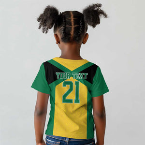 Afro-Jamaicans Football Custom Kid T shirt Gold Ethnic Motifs