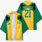 Afro-Jamaicans Football Custom Kimono Gold Ethnic Motifs